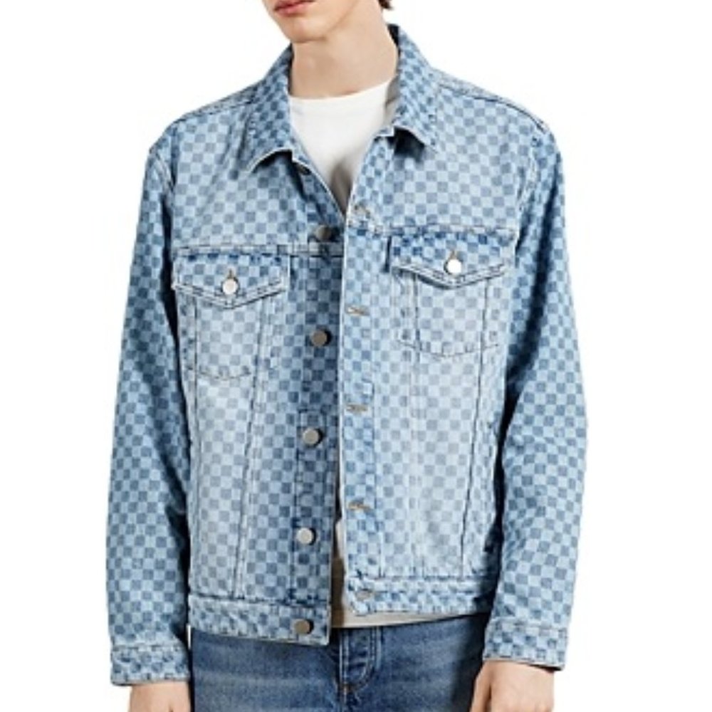 NWT Ted Baker London Mens Mib Denim Trucker Jacket Blue Falofel 3XL $445 O224
